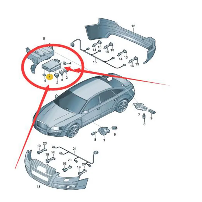 8K0 919 475 AA для Audi A4L Q5 парковки Радарный модуль радар бортовой компьютер парктроником компьютер Edition 8K0919475AA