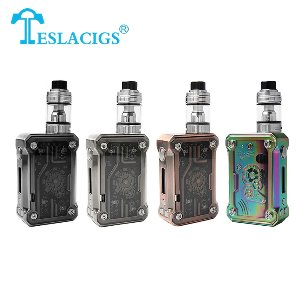 

220W Tesla Punk TC Kit with H8 Tank 5ml & Unique RGB LED Flash Modes Huge Power No 18650 Battery Electronic Cigarette Vape Kit