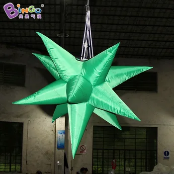 

HOT SALES FREE SHIPPING 0.9m inflatable lighting green yellow star customized decoration for advertising in stage or party etc