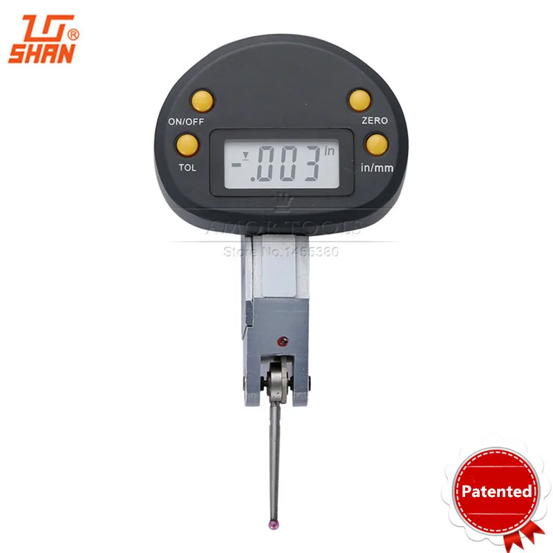

SHAN Digital Indicators -0.5mm~+0.5mm/0.01 Inch/MM Electronic Dial Test Gage Dial Indicators Ruby Ball Heak Measuring Tools