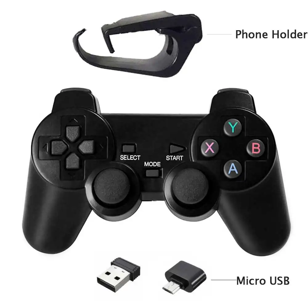 Micro USB n Holder Rovtop 2,4G беспроводной геймпад пк для PS3 tv Box джойстик 2,4G джойстик игровой контроллер пульт дистанционного управления для Xiaomi Android - Цвет: Micro USB n Holder