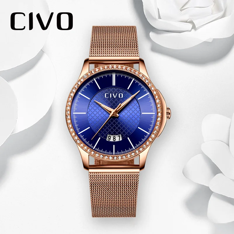 

CIVO Luxury Top Brand Quartz Watch Teenager Student Crystal Watches Business Casual Wristwatch Gift For Women Zegarek Damski