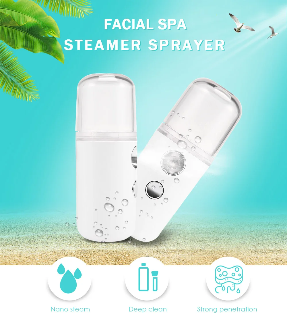 Mini Portable Facial Mist Rechargeable Sprayer Machine Nebulizer Steamer Moisturizing Face Skin Care Beauty Instruments Z35