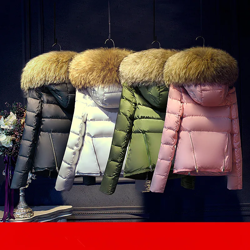 

Luxury fur 2017 New Design winter Jacket Women Down jackets coats fashion down coat Women's short design thin outerwear