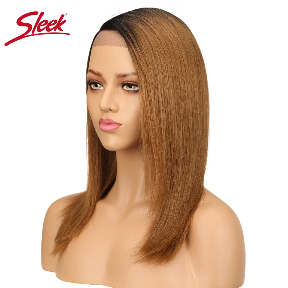 

Sleek Human Hair Lace Wigs For Black Women Peruvian Remy Straight Hair Wig T1B/30 Color Free Shipping Lace Front Human Hair Wig