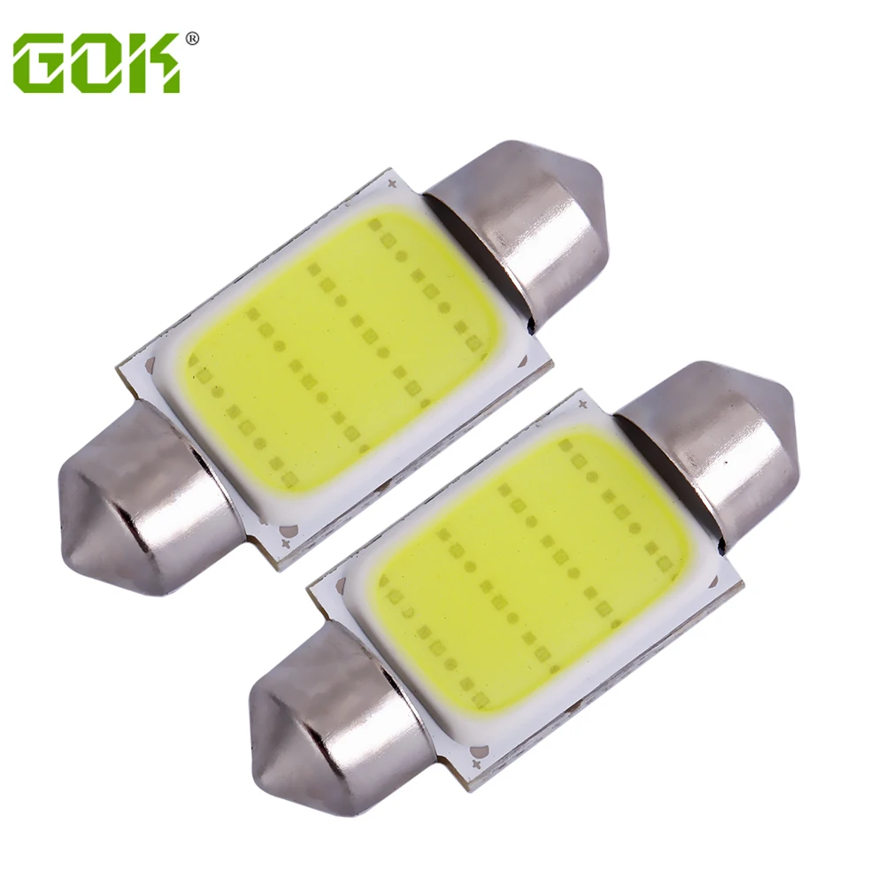 10PCS Super Bright White 41mm C5W COB LED Bulbs For Car Interior Dome Map Lights