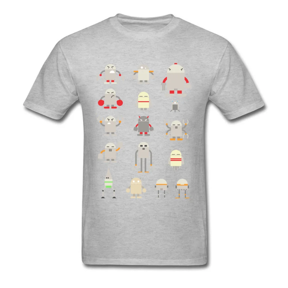 micro-bots Cotton Fabric Men Short Sleeve Tops Shirt Normal Summer/Autumn T Shirt Geek Tee-Shirt New Arrival Round Collar micro-bots grey