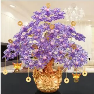 Фэн-шуй деньги счастливые богатые дерево ремесло натуральный кристалл офис творческий домашний декор комнаты - Цвет: 5