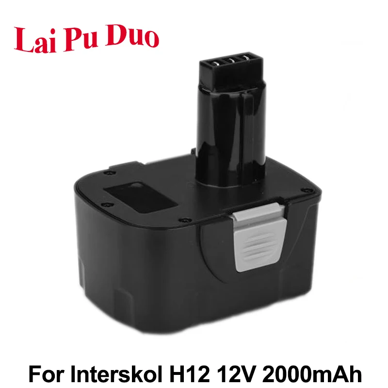  For Interskol H12 Ni-CD 12V 2000mAh Power Tool Battery Cordless Drill Replacement Rechargeable Batt