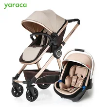 Baby Stroller 3 in 1 High Landscape Baby Carriages For Kids With Baby Car Seat Prams