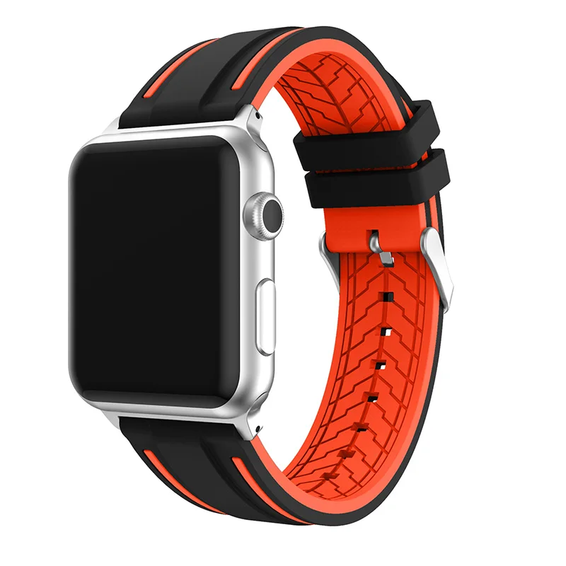 For Apple Watch Silicone Sports Watch Band Replacement 38 42mm Series 1 2 Double Color Mixed