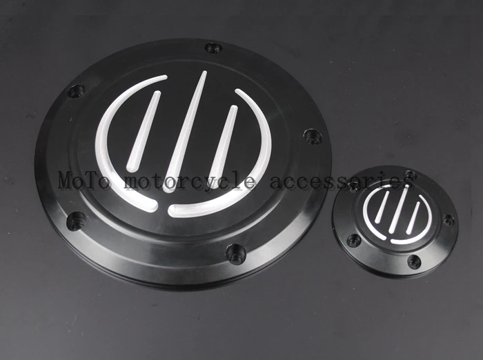 

Motorcycle CNC Billet Aluminum Dark Custom Derby Timer Cover Derby Cover For Harley FLD FXDC Fat Boy Electra Glide Road King