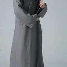 Унисекс Темно-серые осенние и весенние хлопковые и льняные буддийские монах костюмы униформы кунг-фу уложенный халат для медитации платье высокого qualityYS01-47