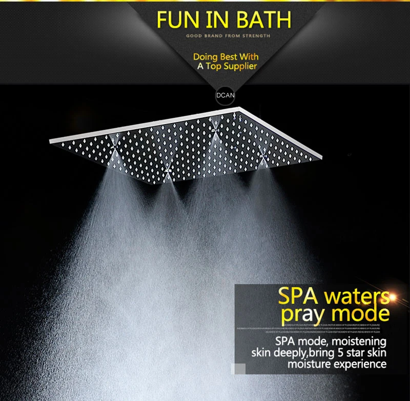 Bathtub Rainfall Shower Head Set Polished Wall Mounted SPA Massage Spray Panel Mixer Taps Shower Faucets Set Chrome Finish (7)