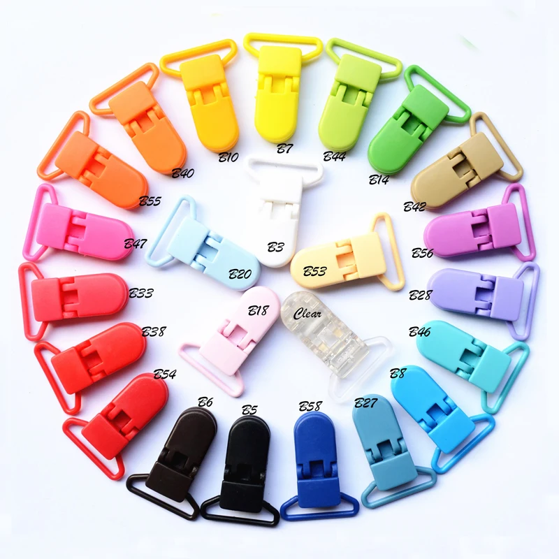 

560PCS Plastic Pacifier Clips 1" KAM Suspender Clips DIY 25mm KAM dummy clips