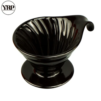 

YRP Espresso V60 Ceramic Coffee Dripper Pour Over Coffee Percolator Reusable Washable Paper Filter Holder Cup White/Black/Brown