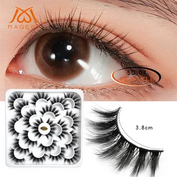 

Beauty Women Daily Party Makeup Accessories 10 Pairs Lotuses 5D Mink False Eyelashes Natural Long Dense Eyelashes Big Eyes