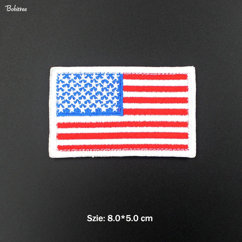 3D крюк петля Флаг США патчи военные значки вышитые Наклейки Аппликации для шляпы заплатки на рюкзак ткань украшения - Цвет: 1 pcs