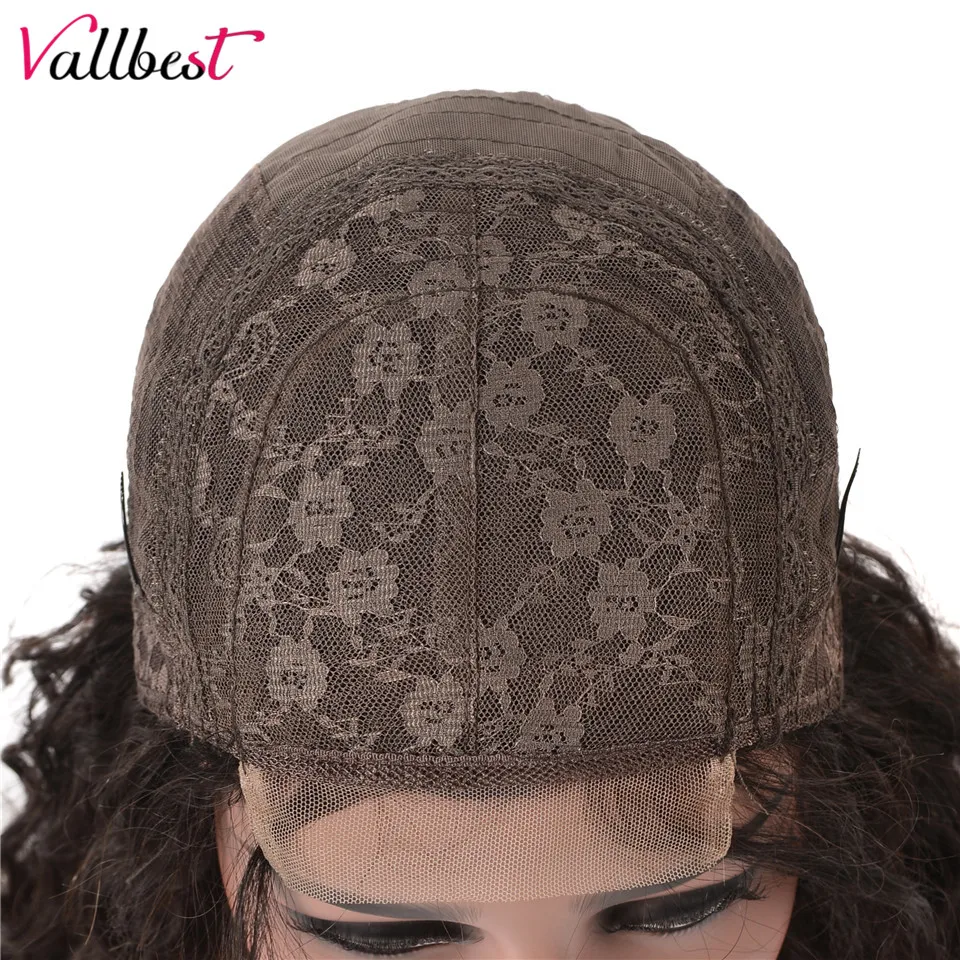 Vallbest 150% плотность 4*4 U часть глубокая волна человеческих волос парики Remy