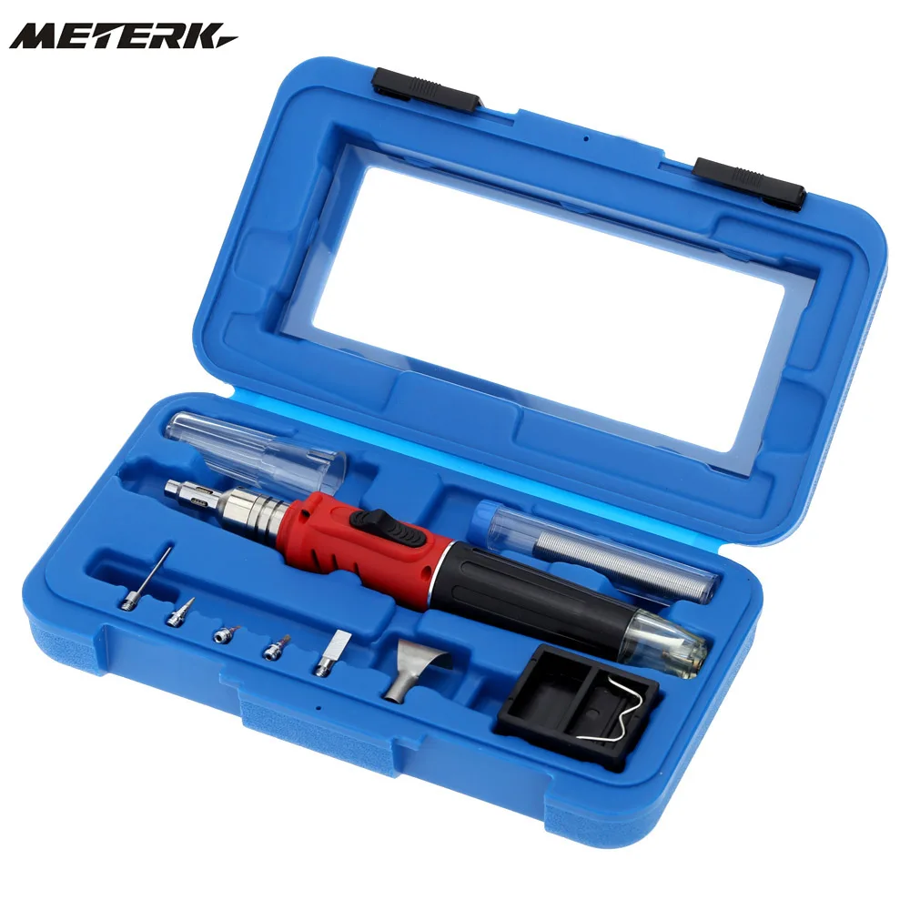 

10 in 1 Pen-style Butane Gas Soldering Iron Set 26ml Welding Kit Torch HS-1115K