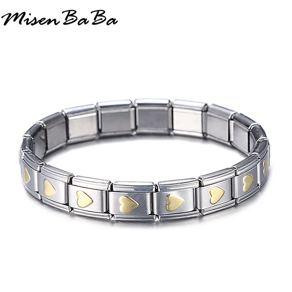 

Flexible Adjustable Elastic Bracelets Stainless Steel Chain Link Love Heart Bracelets For Women Valentine's Day Gift