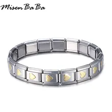 Гибкие регулируемые эластичные браслеты из нержавеющей стали с цепочкой, браслеты с сердечками для женщин, подарок на день Святого Валентина