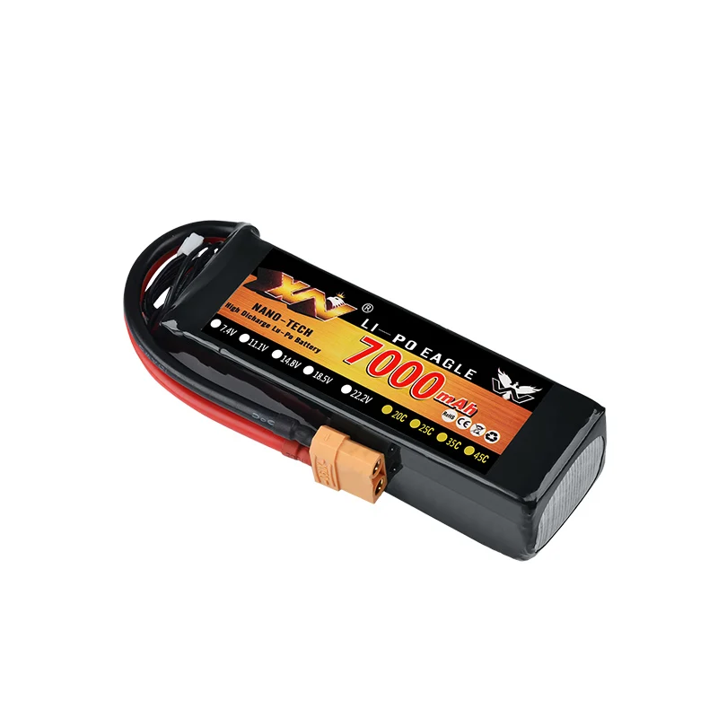 

XW Power 7.4V 11.1V 14.8V 22.2V 7000mAh 30C 2S 3S 4S 6S Rechargeable Lipo Battery XT60 T other Plug For RC Drone Car Boat