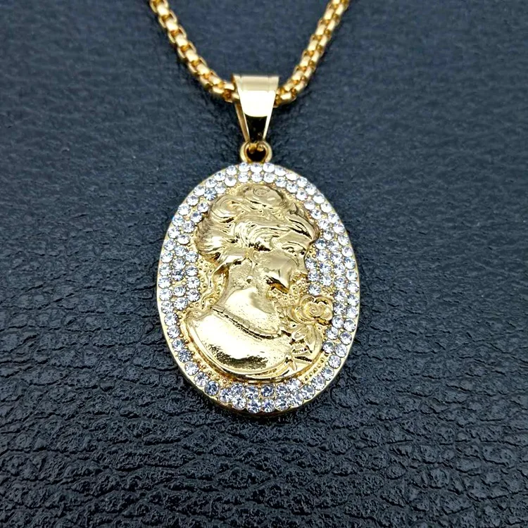 New 24inch Stainless Steel Jewelry Medieval Europe Oil Painting