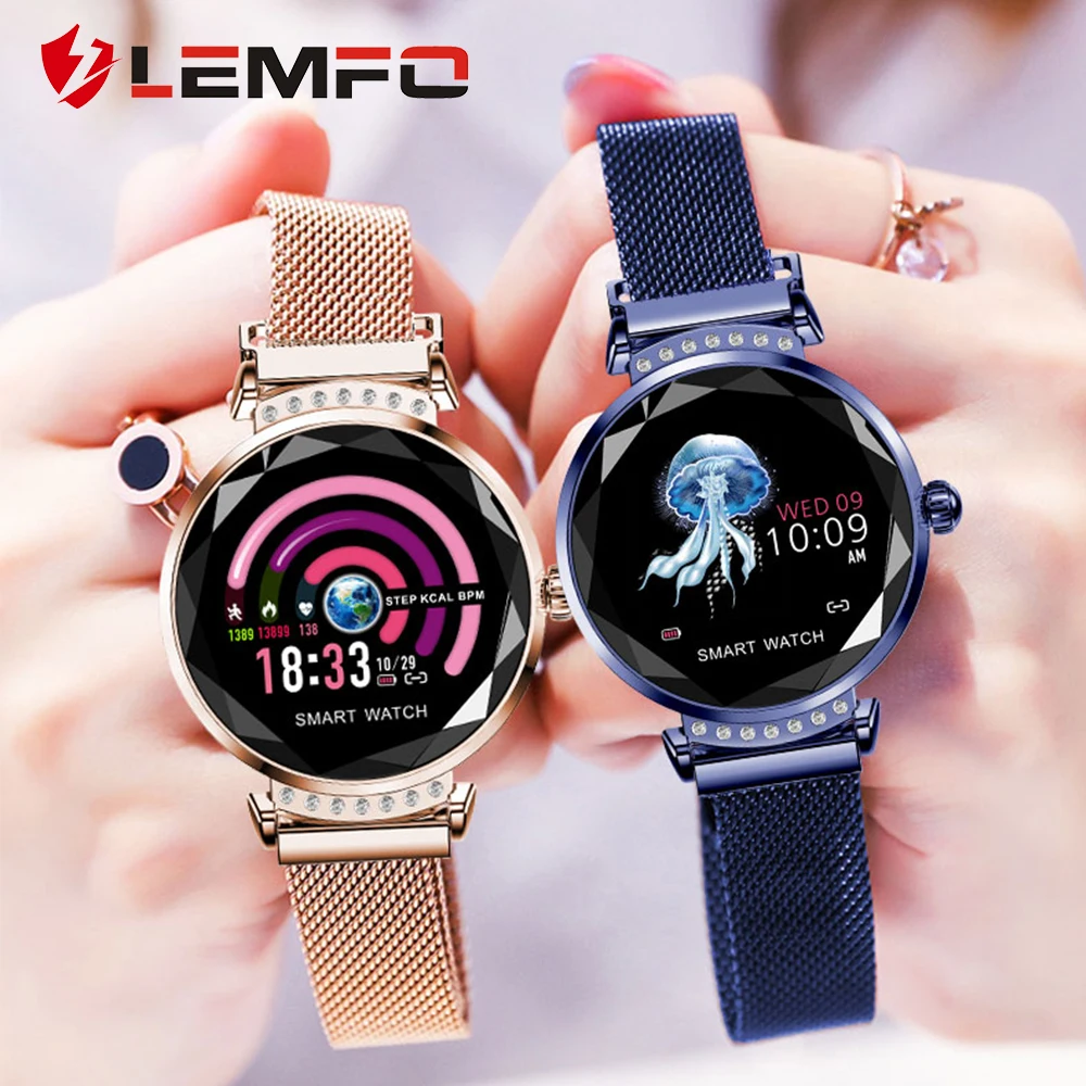 

LEMFO New Women Smart Watch Heart Rate Blood Pressure Monitor IP 67 Message Call Reminder Pedometer Calorie Smartwatch for Women