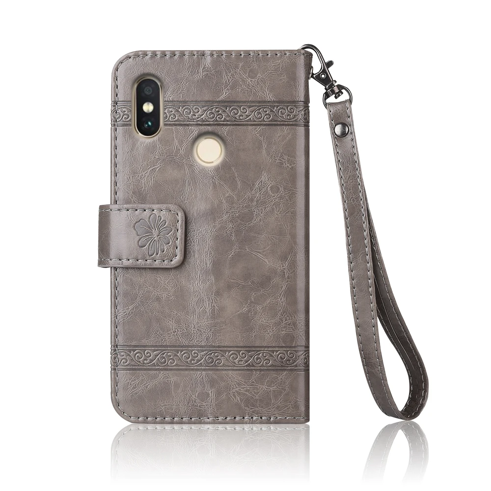 Кожаный чехол-книжка для Xiaomi Redmi Note 5 Pro Gobal чехол Fundas с цветочным принтом Чехол-бумажник s с ремешком мягкая задняя крышка из ТПУ