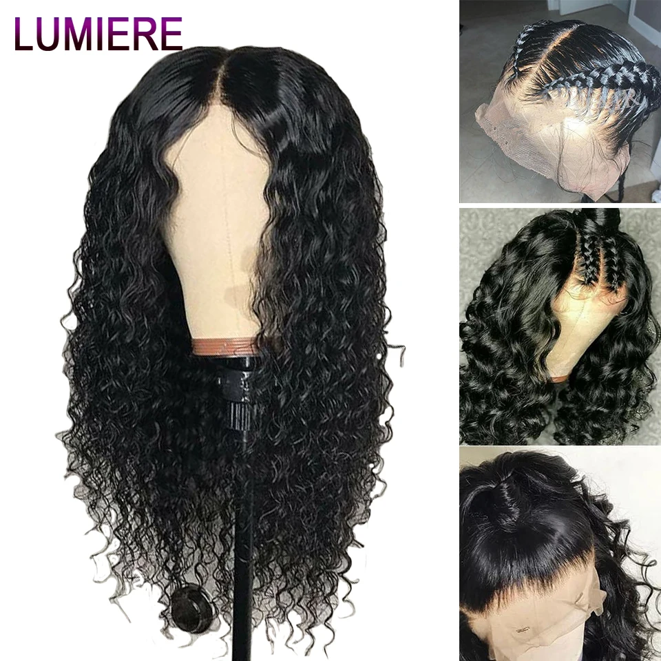 

Lumiere Hair Brazilian Water Wave Wigs 13x4 Lace Front Human Hair Wigs Non-Remy Human Hair Pre-Plucked With Baby Hair Lace Wig