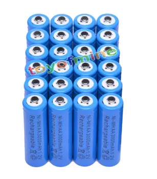

24pcs AA 1.2v 3000mAh Ni-MH rechargeable battery cell /RC Blue