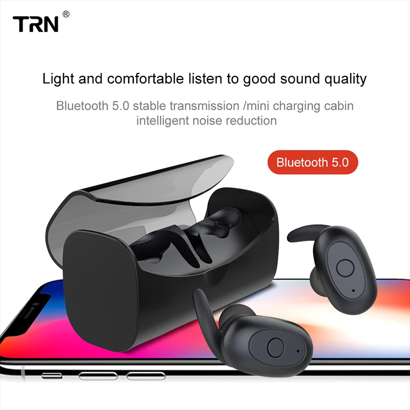 

Wireless Headphone Earbuds Bluetooth V5.0 TWS Earphones Sport Invisible Charging Box Earphones