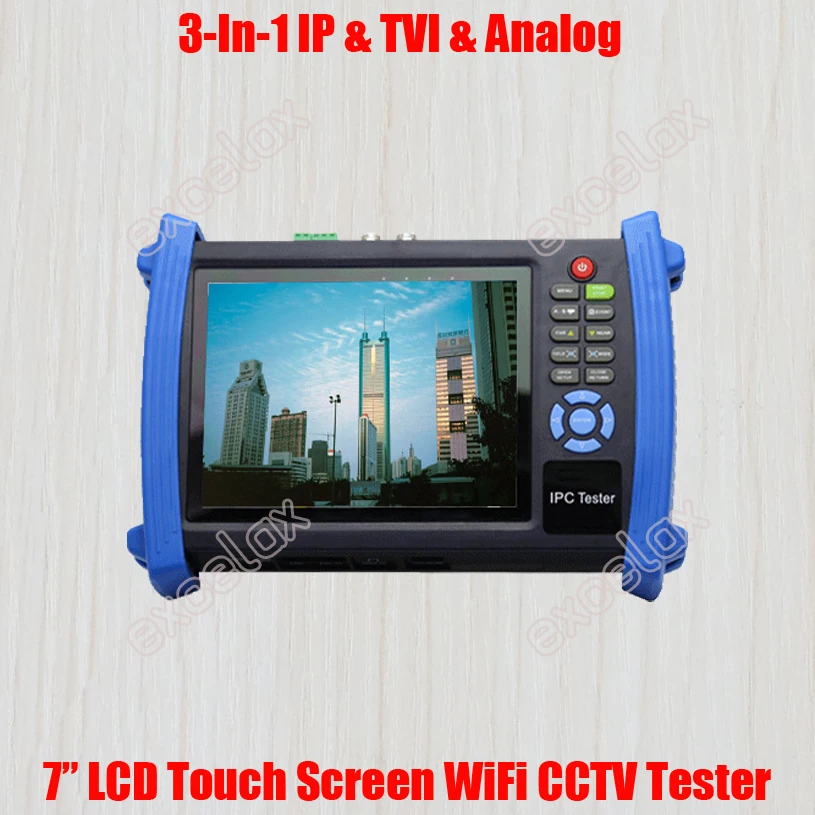 

3-In-1 IP TVI CVBS Analog Camera HD CCTV Tester 7 Inch LCD Touch Screen WiFi Wireless ONVIF PoE TDR Optic Power Multimeter
