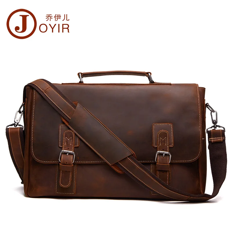 JOYIR Новая мужская деловая сумка из натуральной кожи, модная брендовая сумка на плечо, сумка-тоут, сумка-мессенджер, Повседневная Сумка, 15 дюймов, портфель для ноутбука, мужской