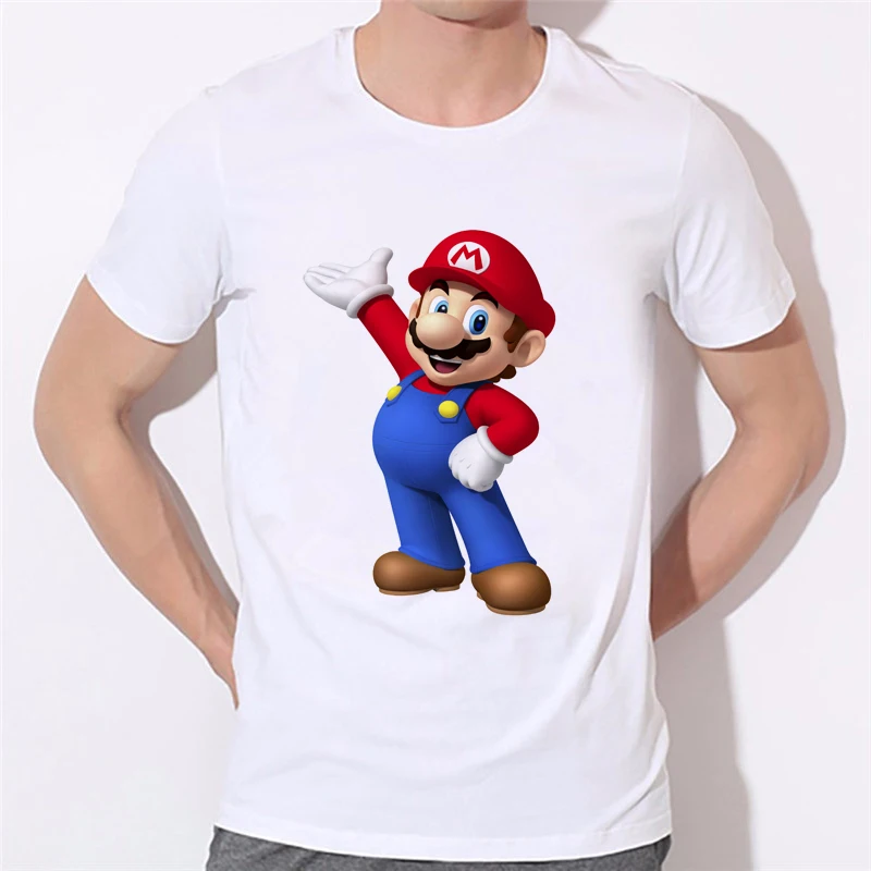 Белые футболки Super Mario Flash Bros Games для мужчин и женщин модные летние с 3d принтом