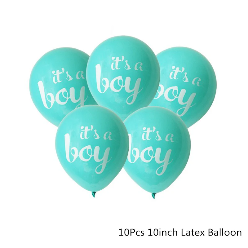 Chicinlife его мальчик/девочка баннер торт Топпер воздушный шар фото стенд реквизит детский Душ пол показать день рождения Декор принадлежности - Цвет: Blue