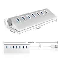 מחשב נייד גבוה וגם סלסילה העמוסה מהיר USB 3.0 HUB אלומיניום 7 יציאות מתאם מתח USB hab מפצל רכזת USB עבור מחשב נייד מחברת המחשב (5)