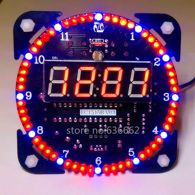 2016 Newest electronic clock DIY kit DS1302 Rotation LED Electronic
