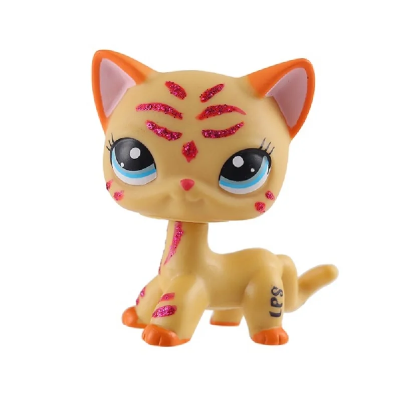 

LPS Pet Shop Rare Old Pet Red Black Shorthair Cat Series Classic Animal Pet Cat Model Christmas Gifts