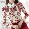 2022 Casual winter Autumn High Collar print Crochet Lace Blouses Women Ladies Tops Lace Women Blouses Long Sleeve Shirt S-3XL ► Photo 1/5