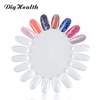 

Dighealth 5pcs Fake Nail Art Tips Display Disk Designs Transparent White Color Card Training Palette Nails Tools Manicure