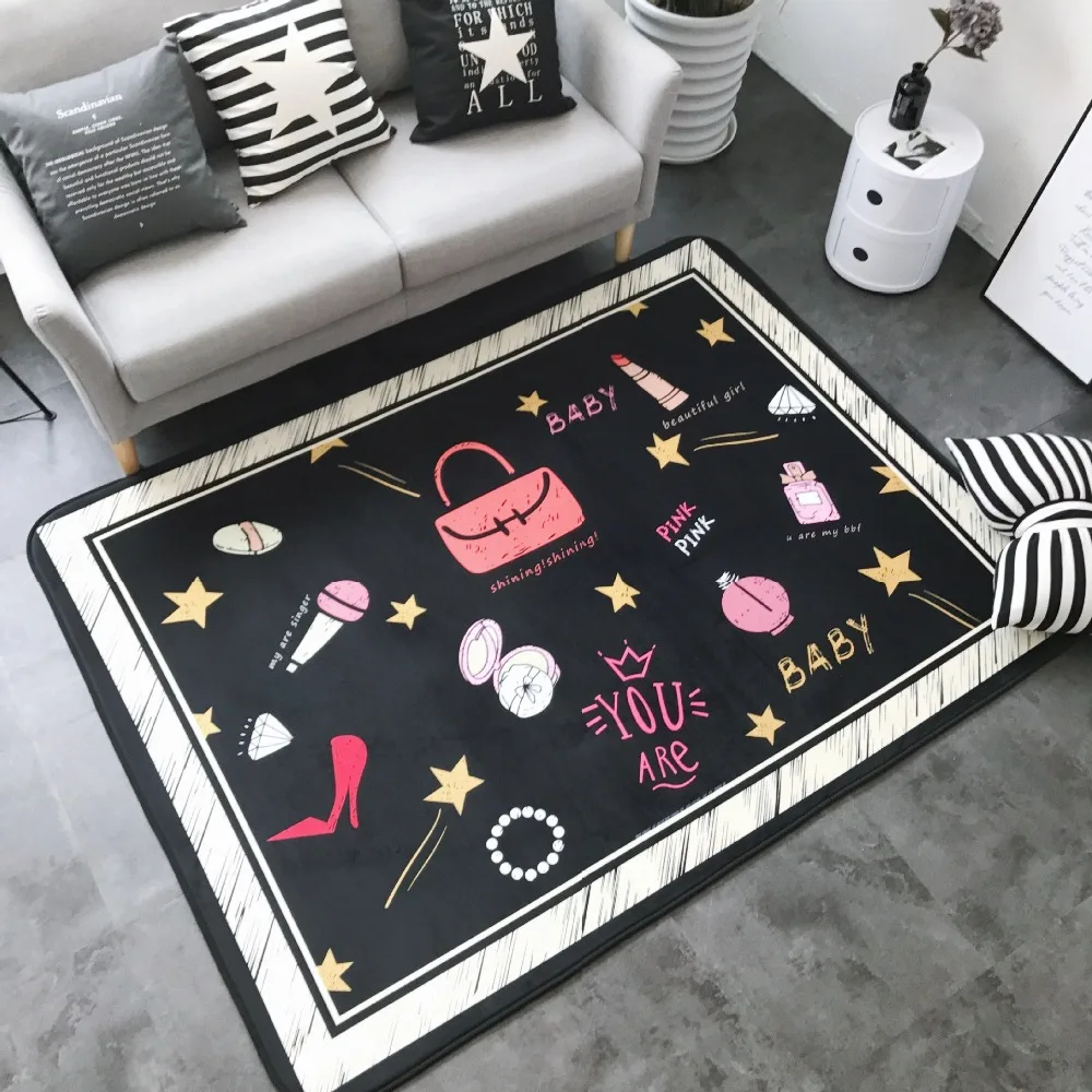 Нордический креативный ins коврик с цифровой печатью, флисовый нескользящий коврик для ползания, коврик для гостиной, коврик для спальни, коврик для гостиниц