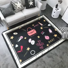 Нордический креативный ins коврик с цифровой печатью, флисовый нескользящий коврик для ползания, коврик для гостиной, коврик для спальни, коврик для гостиниц