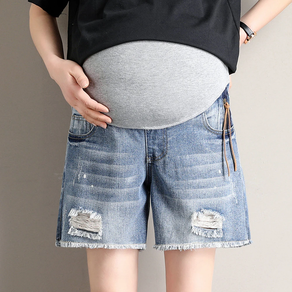 Maternity jean shorts (1)