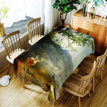 

[Byetee] Quality Table cloth Pastoral Digital Printed Tablecloth Home Decor Dining Table Cover For Kitchen Table cover