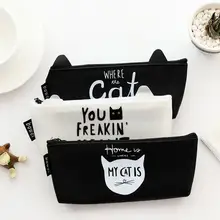 

Ellen Brook 1 Piece Kawaii Fashion Cute Cat Pen Pencil Bag Silicon School Office Supplies Stationary Receive Case