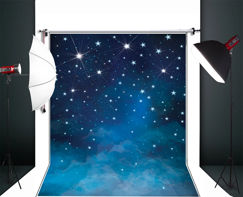 

5X7ft Stars Vinyl Photography Backdrop Thin fabric cloth Printed background Newborns Portrait Background D-6549
