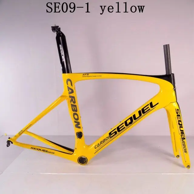 Желтые кадры carbone route полностью из углеродного волокна SEUQEL китайские дешевые карбоновые велосипедные рамы