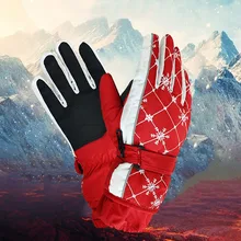 1 пара женские лыжные перчатки зимние теплые Нескользящие снежные снегоходы сноуборд ветрозащитные Спортивная перчатка Открытый Лыжный спорт походные перчатки PJ5